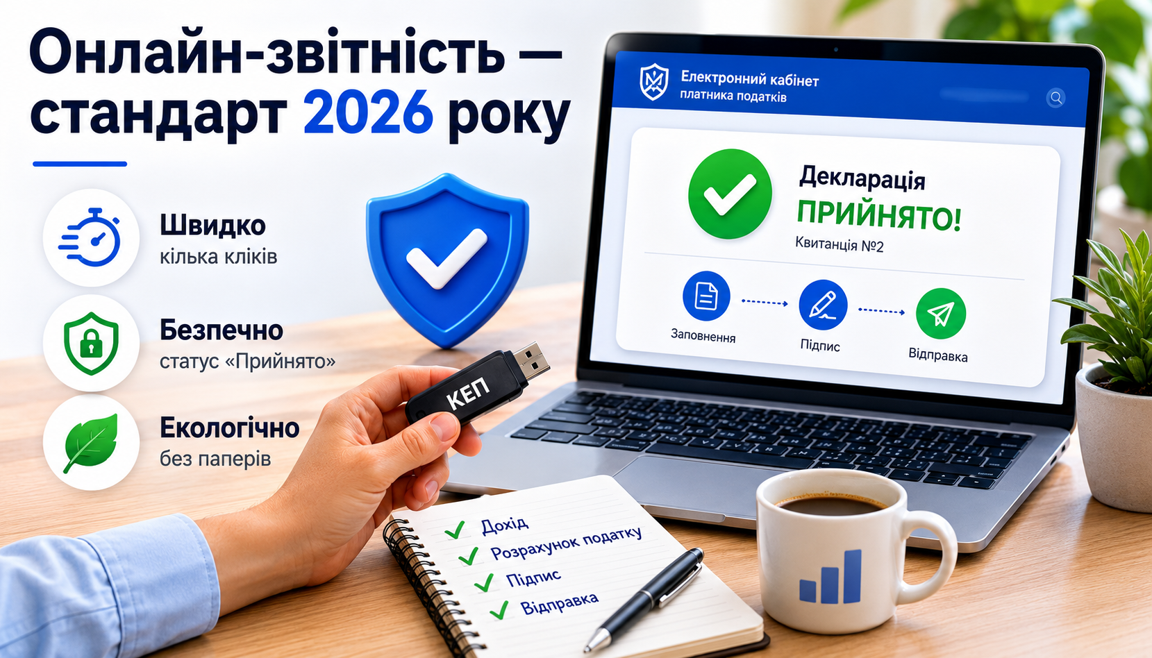 Онлайн-звітність ФОП 2026 — як подати декларацію онлайн без помилок
