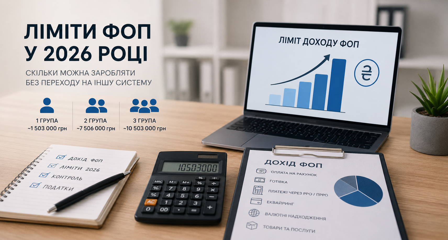 Ліміти доходу ФОП у 2026 році: як не «злетіти» зі спрощеної системи