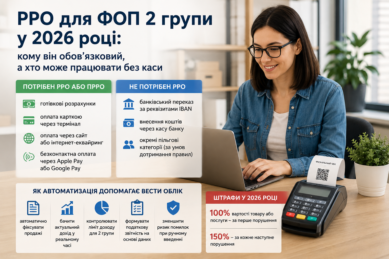 РРО для ФОП 2 групи у 2026 році: кому він обов’язковий, а хто може працювати без каси